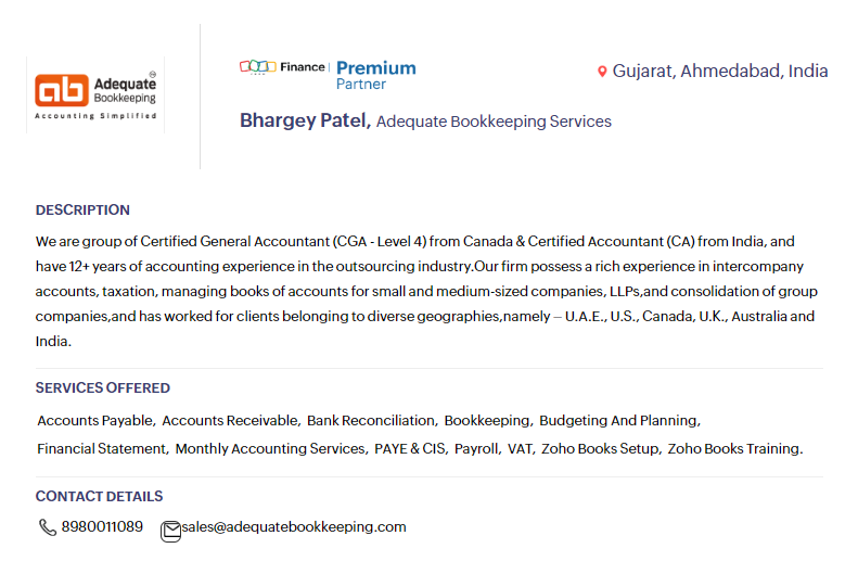 zoho books certified accountant for Massachusetts business
